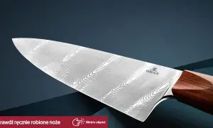 Ostrze noża Gerlach z wzorem damasceńskim, idealne do precyzyjnego krojenia wołowiny.
