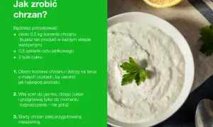 Domowy chrzan z jabłkowym octem i cukrem. Poznaj chrzan właściwości i jak go przygotować.
