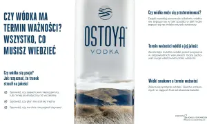 Wódka Ostoya. Dowiedz się, ile może stać otwarta wódka i jak rozpoznać, że straciła jakość. Wódki smakowe mają krótszy termin.