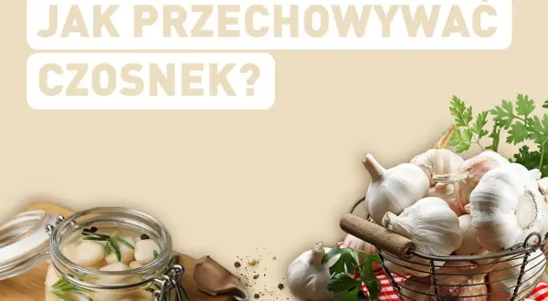 Słoik z marynowanym czosnkiem i koszyk pełen świeżych główek. Dowiedz się, co zrobić z dużą ilością czosnku!